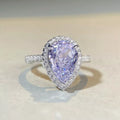 925 Sterling Silver Zircon Teardrop Ring