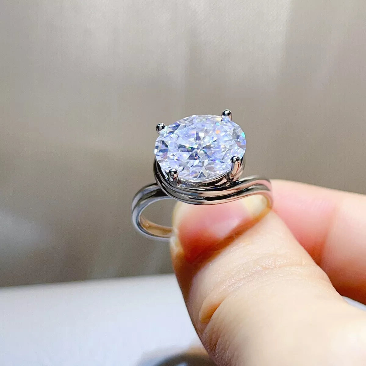 5 Carat 925 Sterling Silver Moissanite Ring