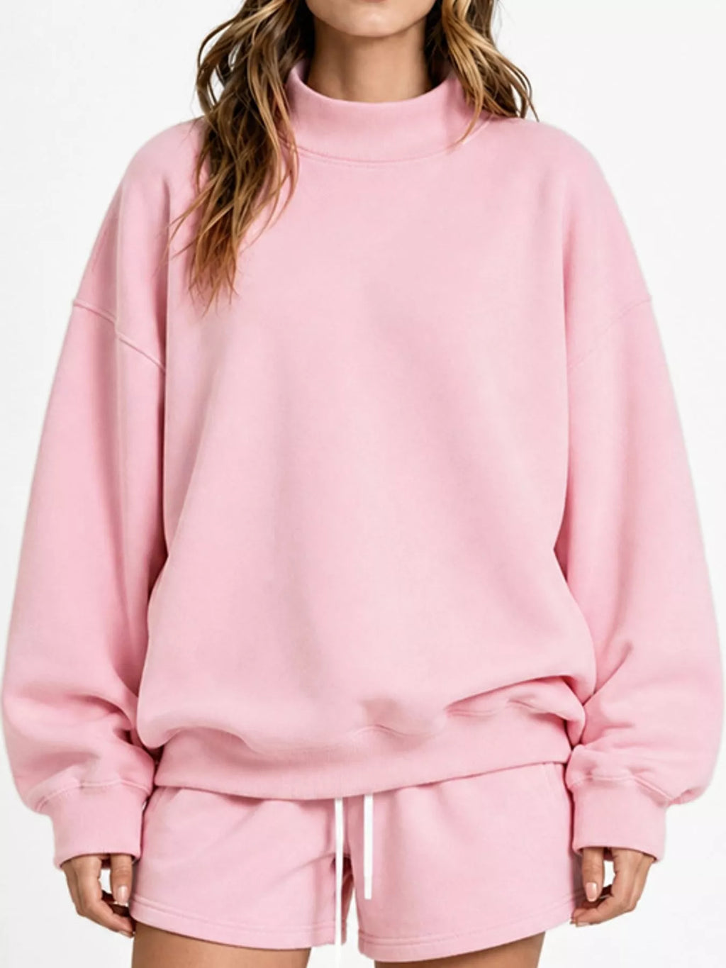 Pink oversized Dropped Shoulder Sweatshirt