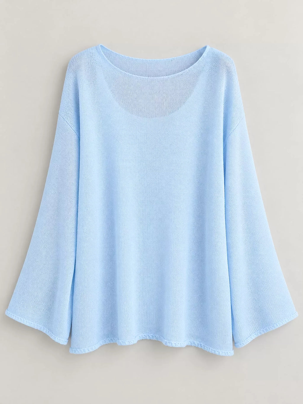 Light blue sheer Lightweight Knit Top