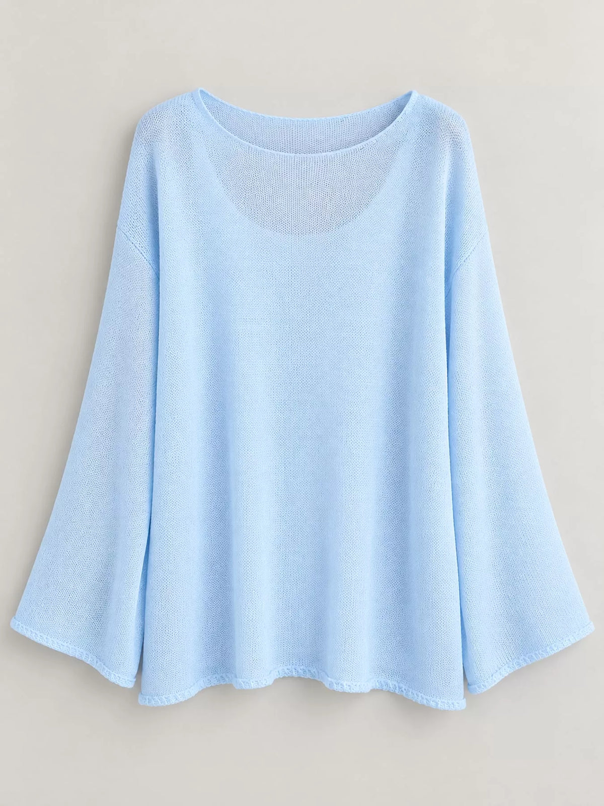 Light blue sheer Lightweight Knit Top