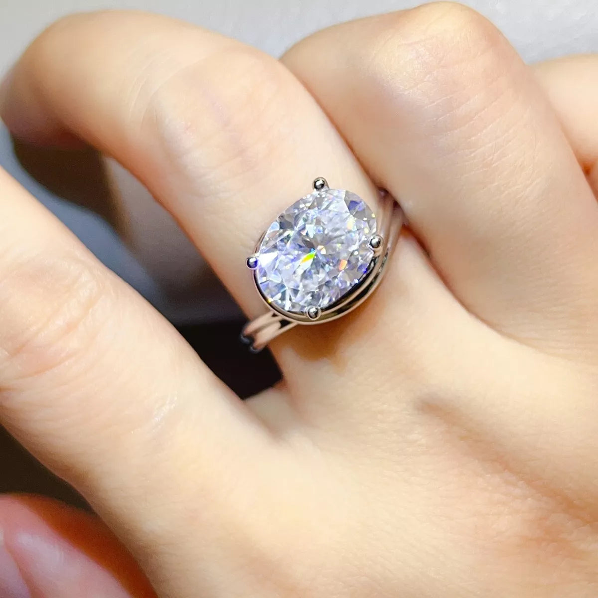 5 Carat 925 Sterling Silver Moissanite Ring