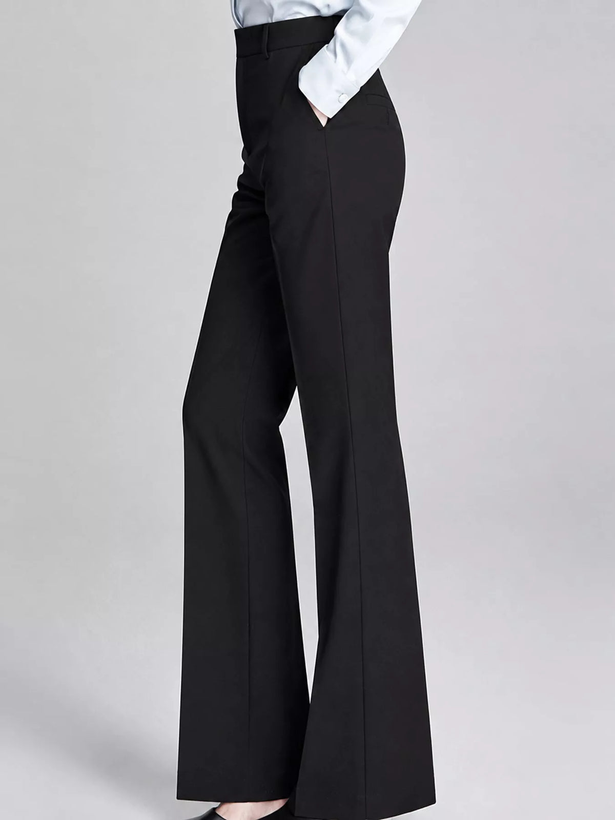 Black high-Waisted Straight-Leg Pants
