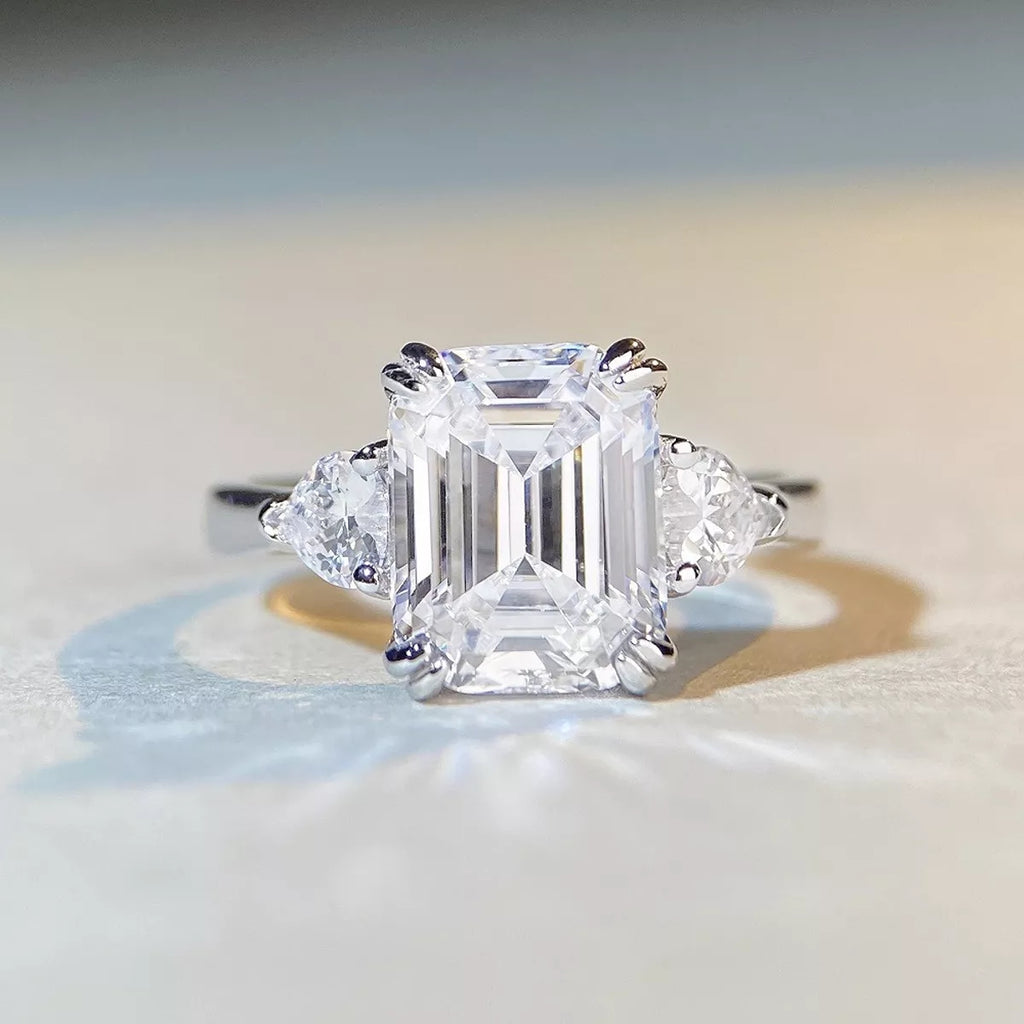 925 Sterling Silver Zircon Geometric Ring