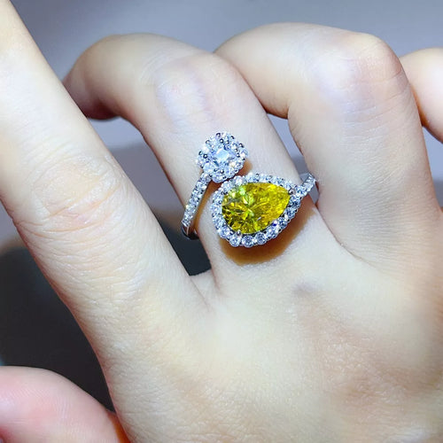 2 Carat Moissanite 925 Sterling Silver Bypass Ring