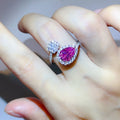 2 Carat Moissanite 925 Sterling Silver Bypass Ring