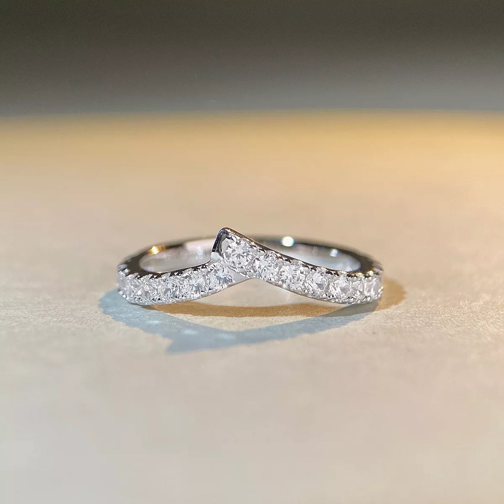 925 Sterling Silver Zircon Irregular Ring