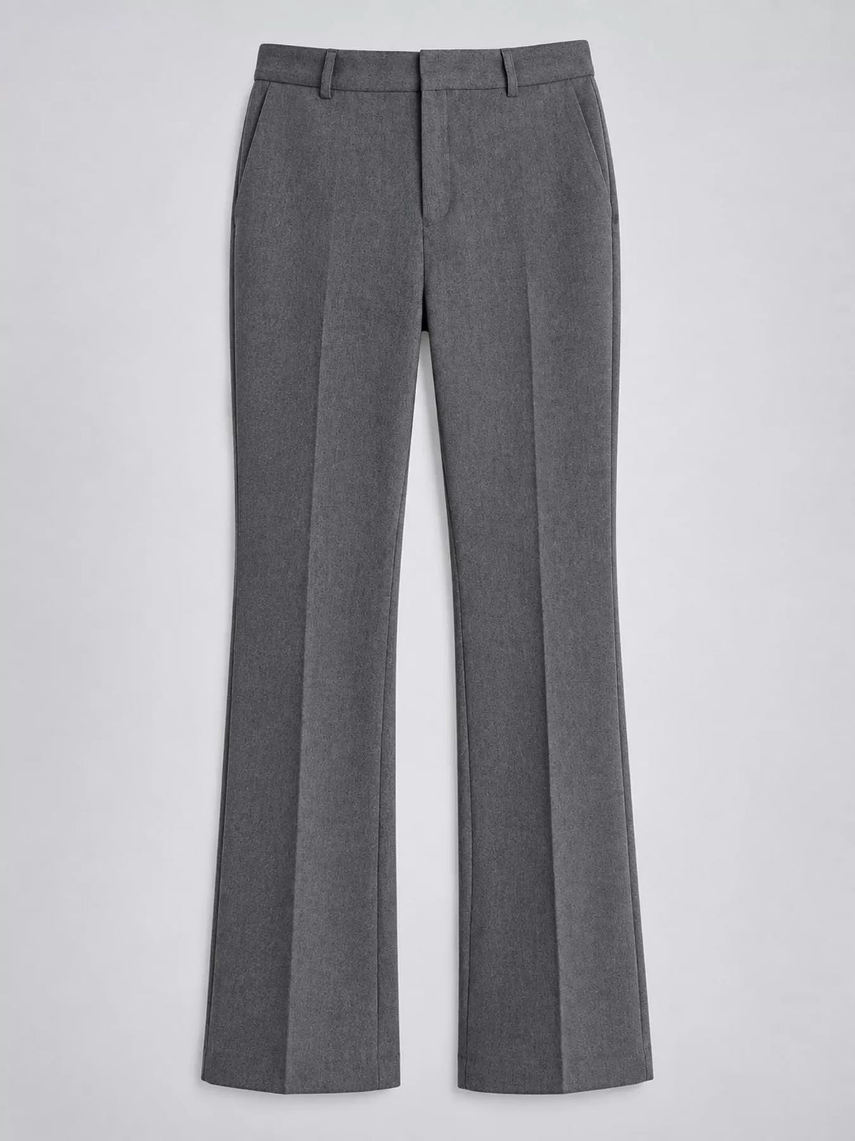 Gray high-Waisted Straight-Leg Pants