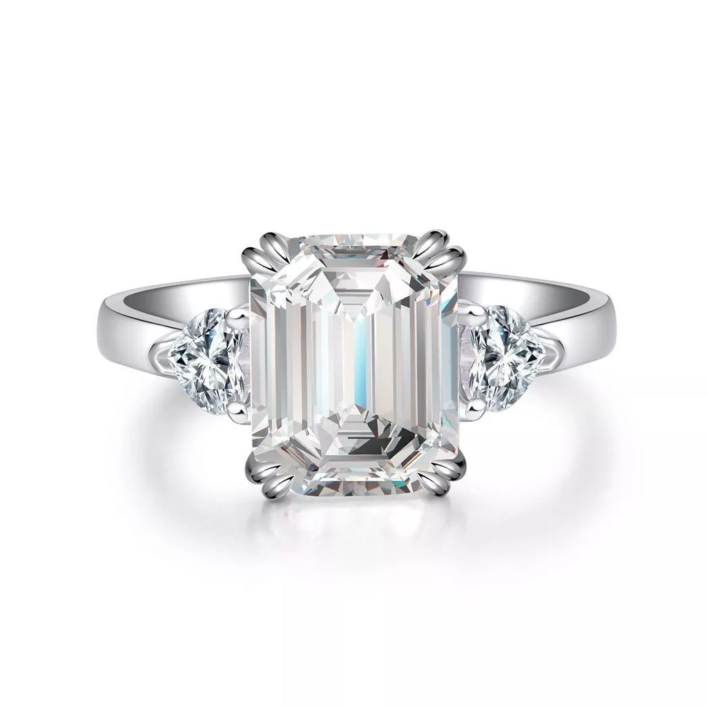 925 Sterling Silver Zircon Geometric Ring
