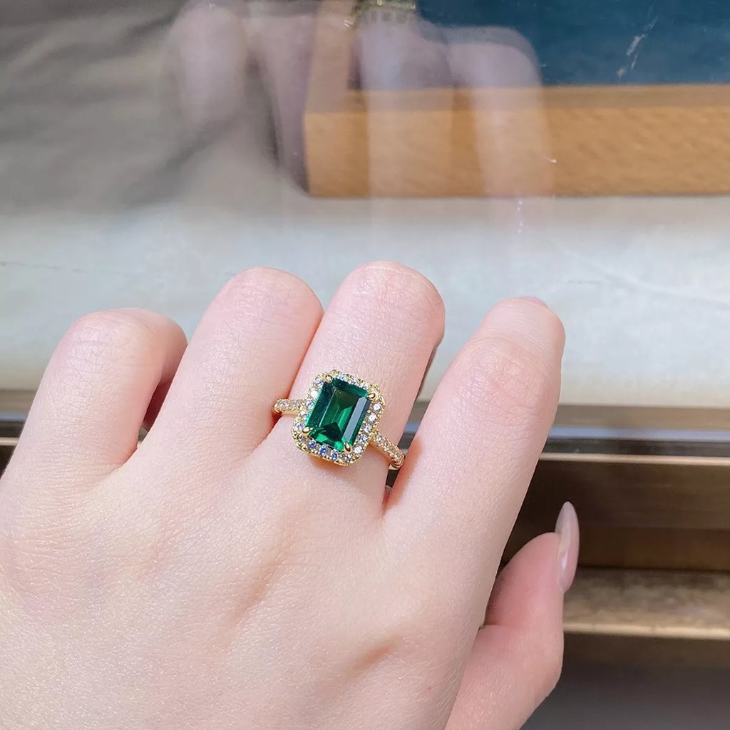 925 Sterling Silver Zircon Geometric Ring