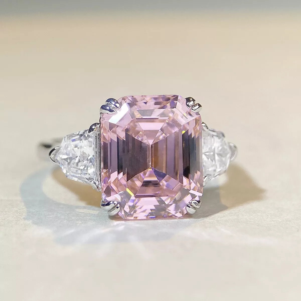925 Sterling Silver Zircon Geometric Ring