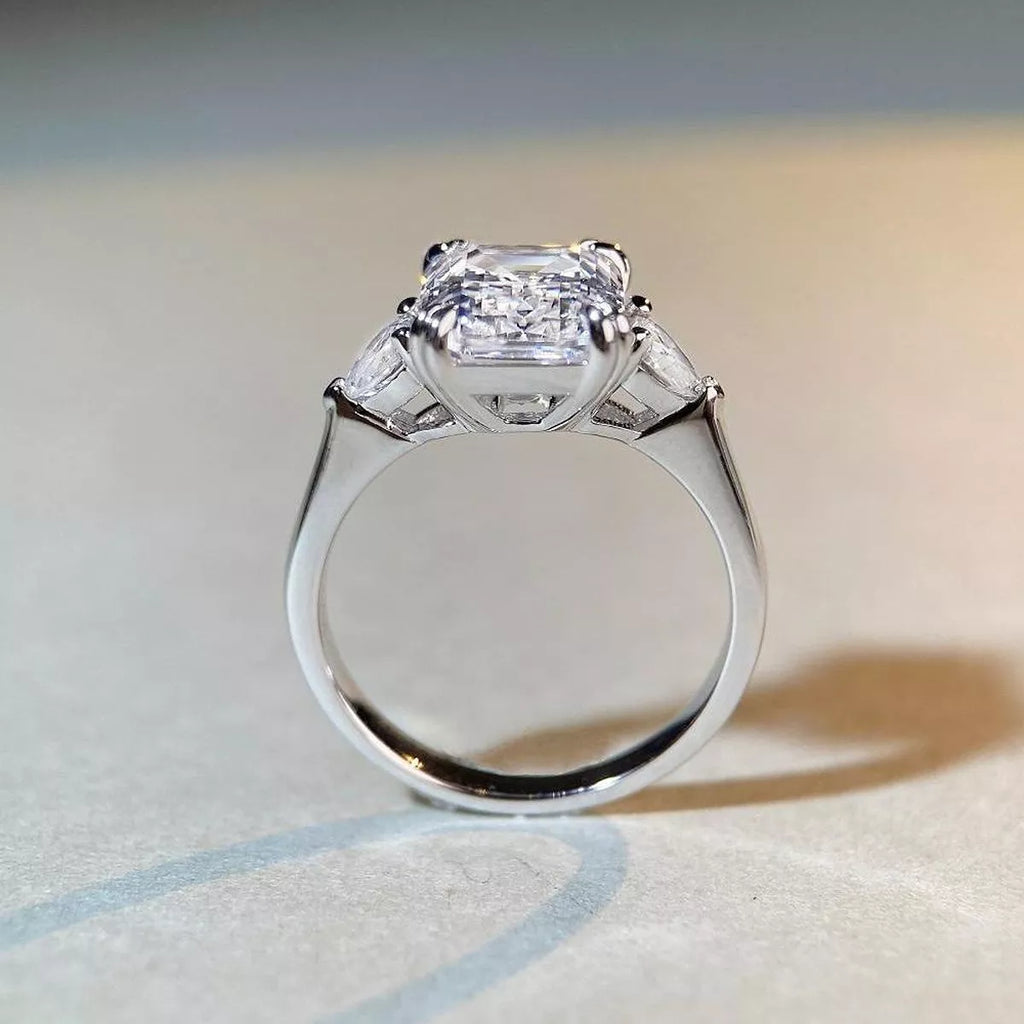 925 Sterling Silver Zircon Geometric Ring