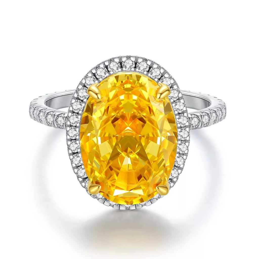 925 Sterling Silver Zircon Round Ring