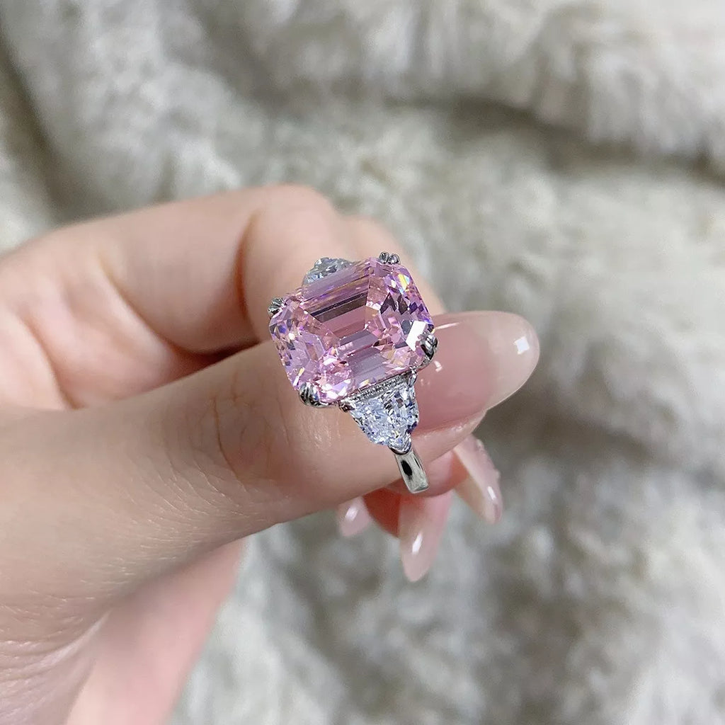 925 Sterling Silver Zircon Geometric Ring