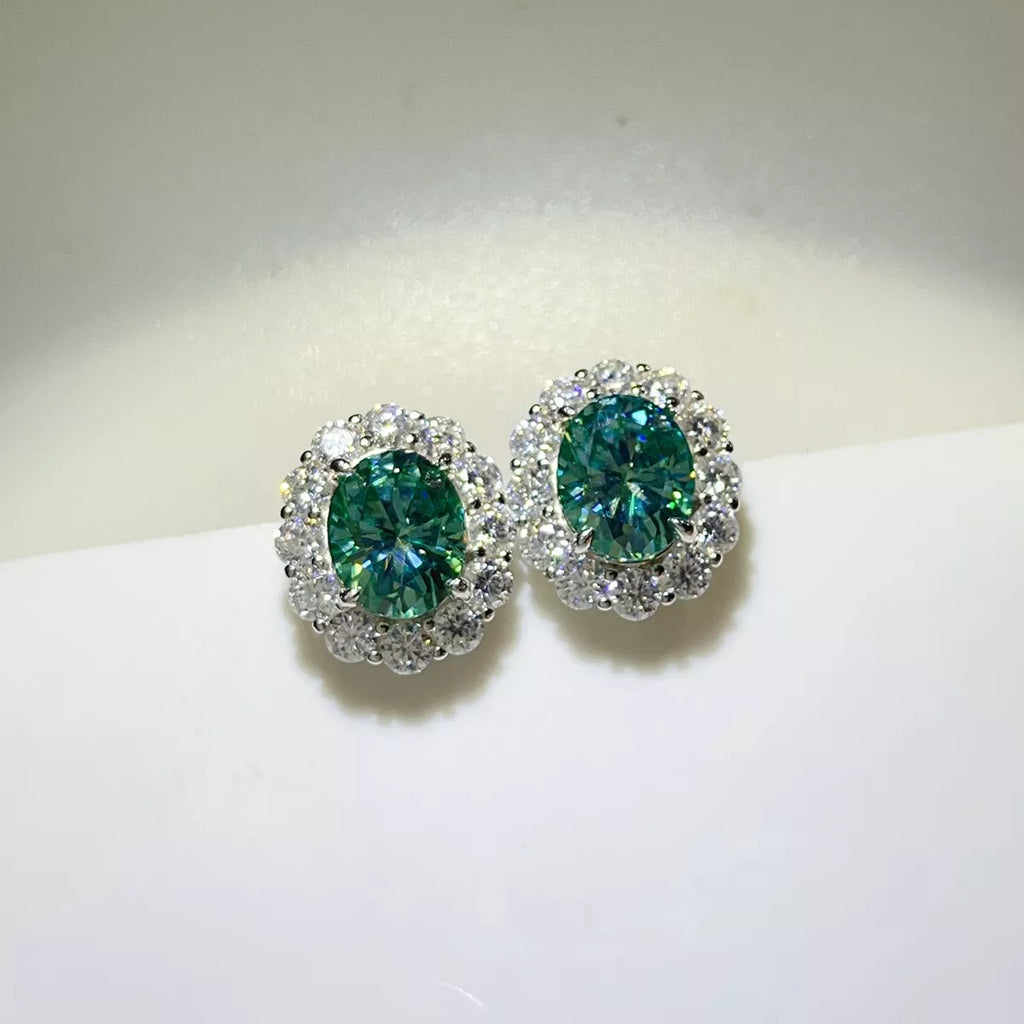 6 Carat Moissanite 925 Sterling Silver Earrings