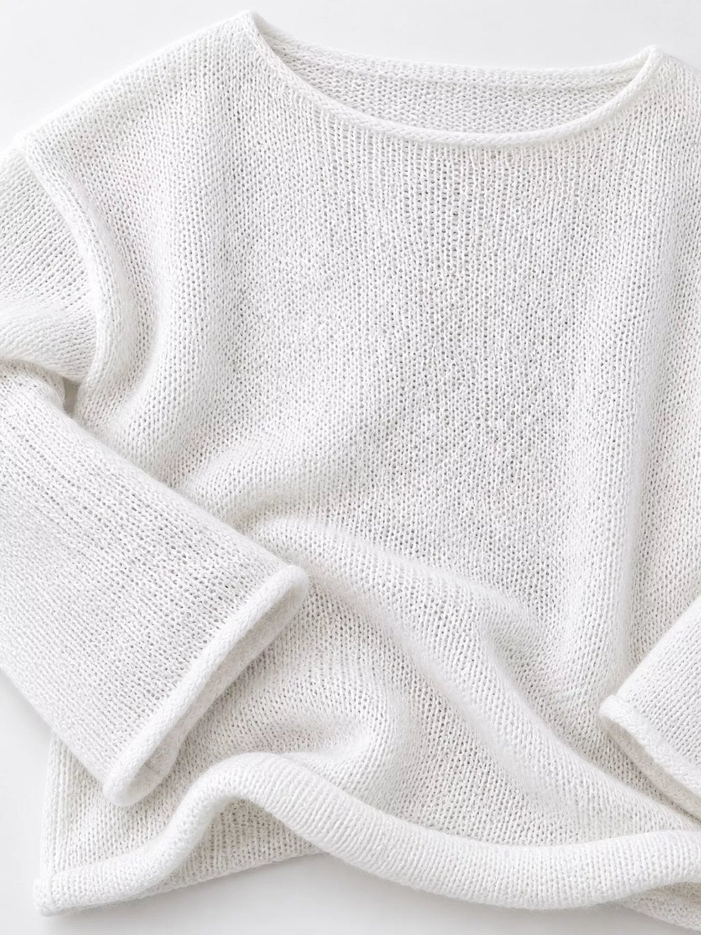 White sheer Lightweight Knit Top — detail view