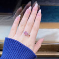 925 Sterling Silver Zircon Square Ring