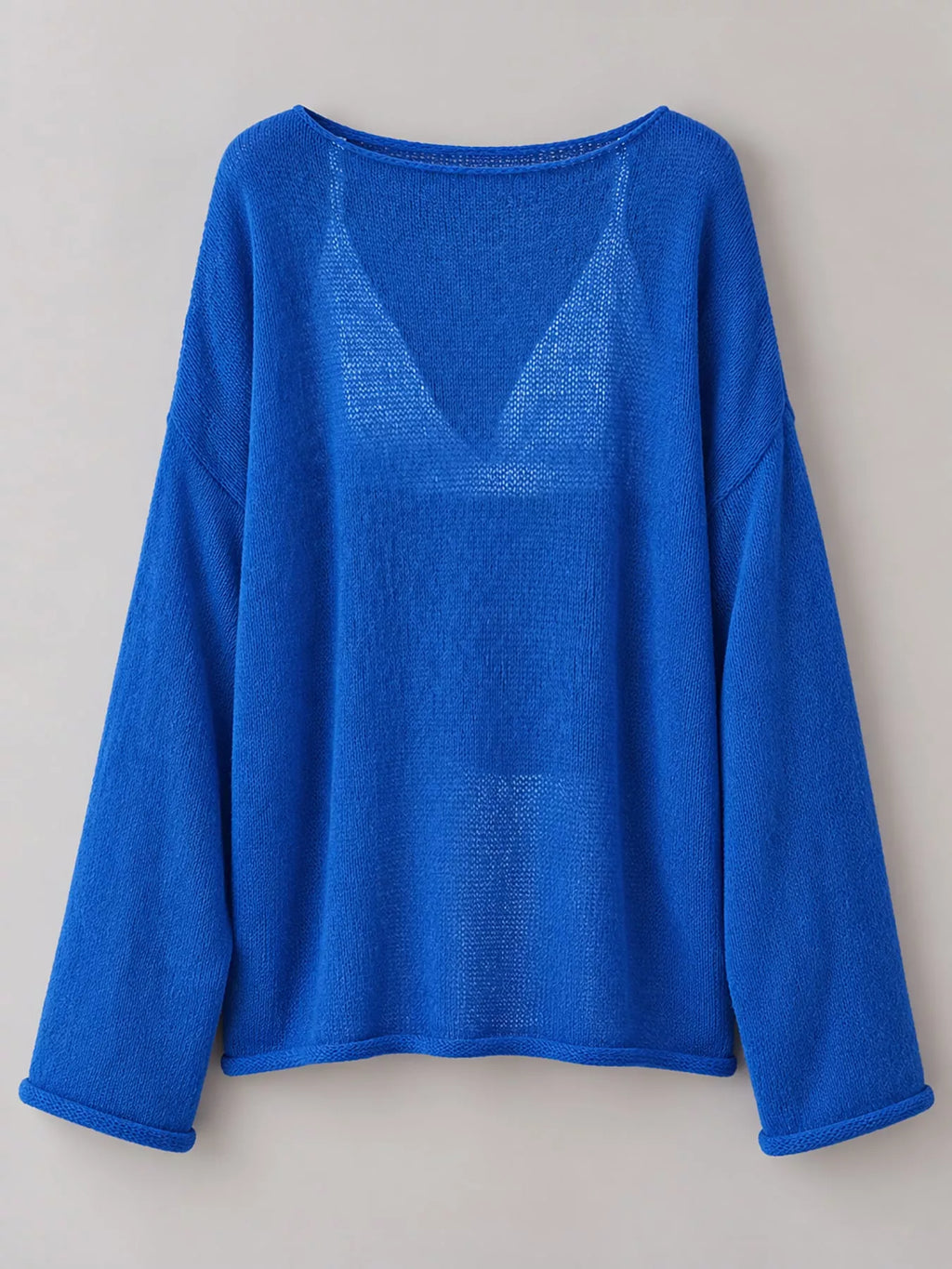 Royal blue sheer Lightweight Knit Top