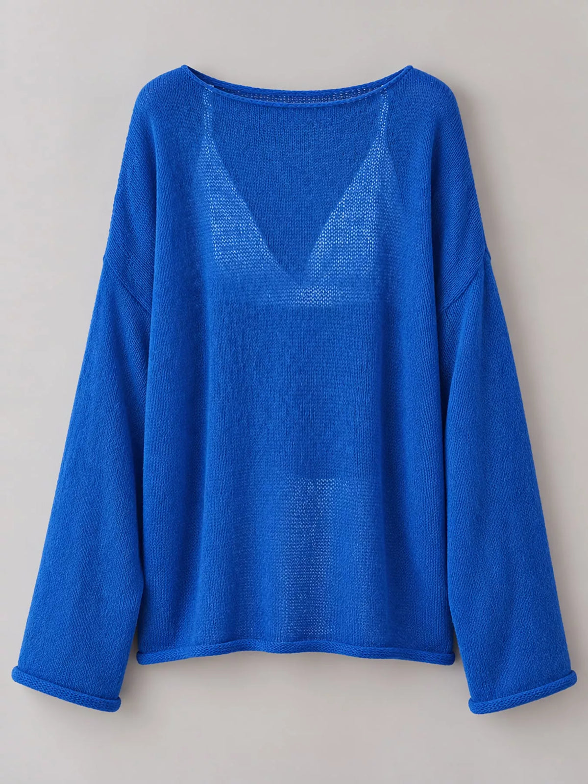 Royal blue sheer Lightweight Knit Top