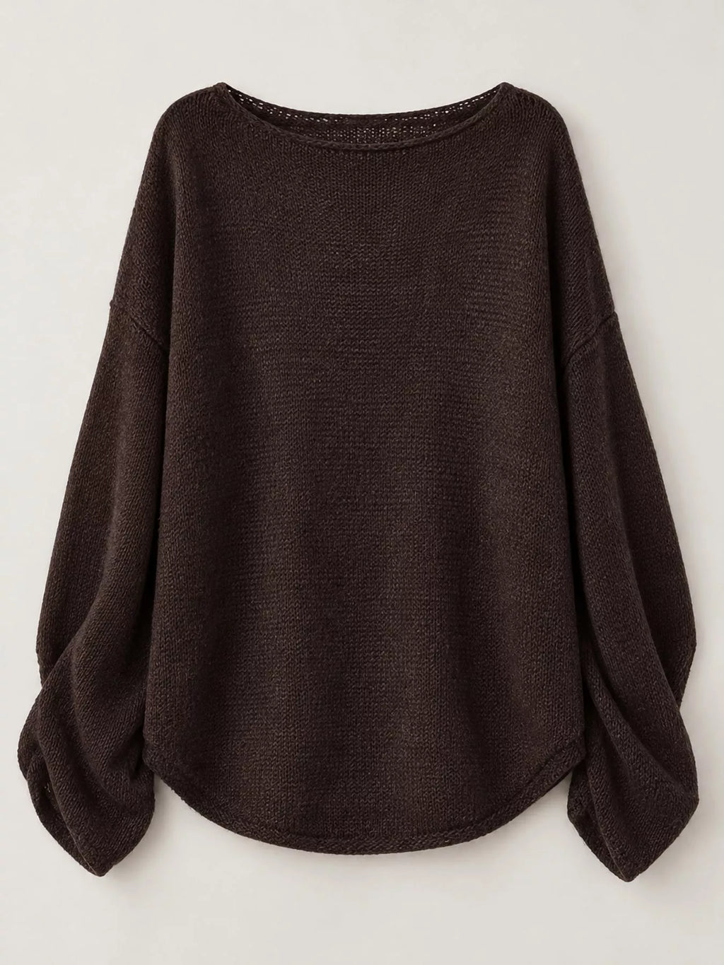 Dark brown sheer Lightweight Knit Top