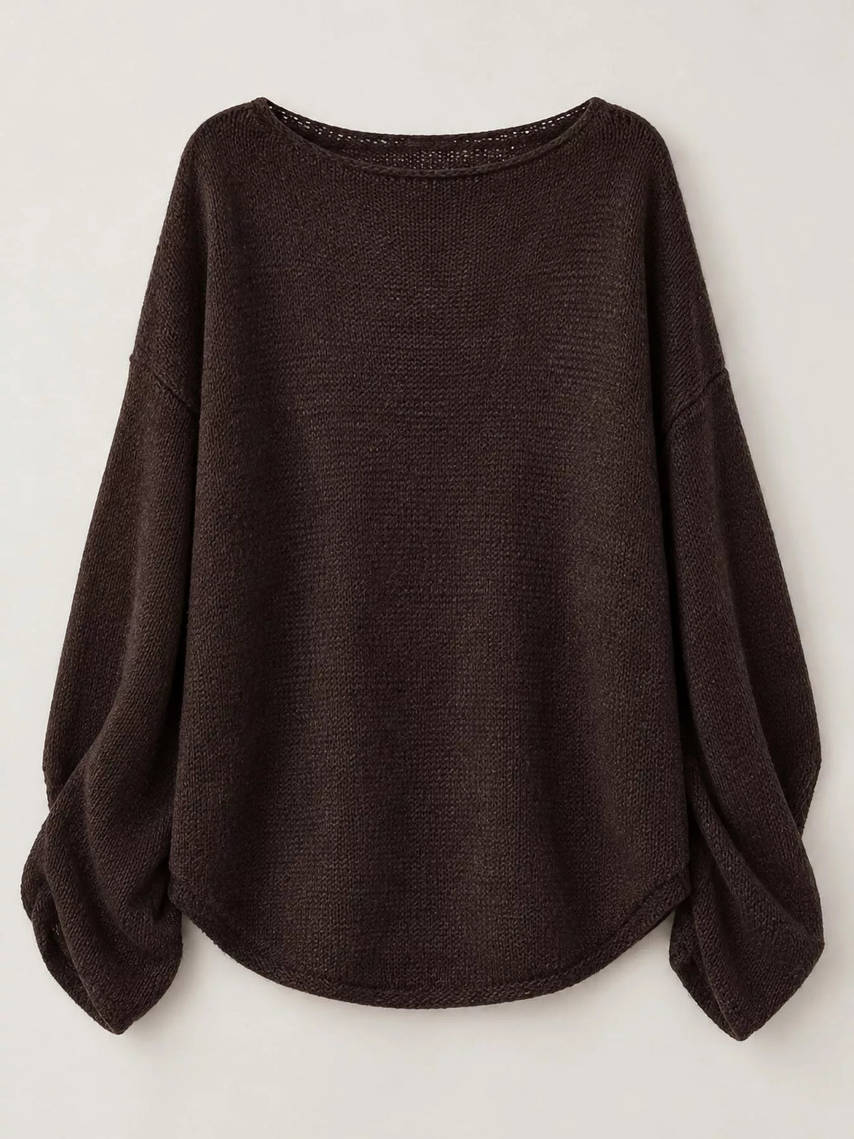 Dark brown sheer Lightweight Knit Top