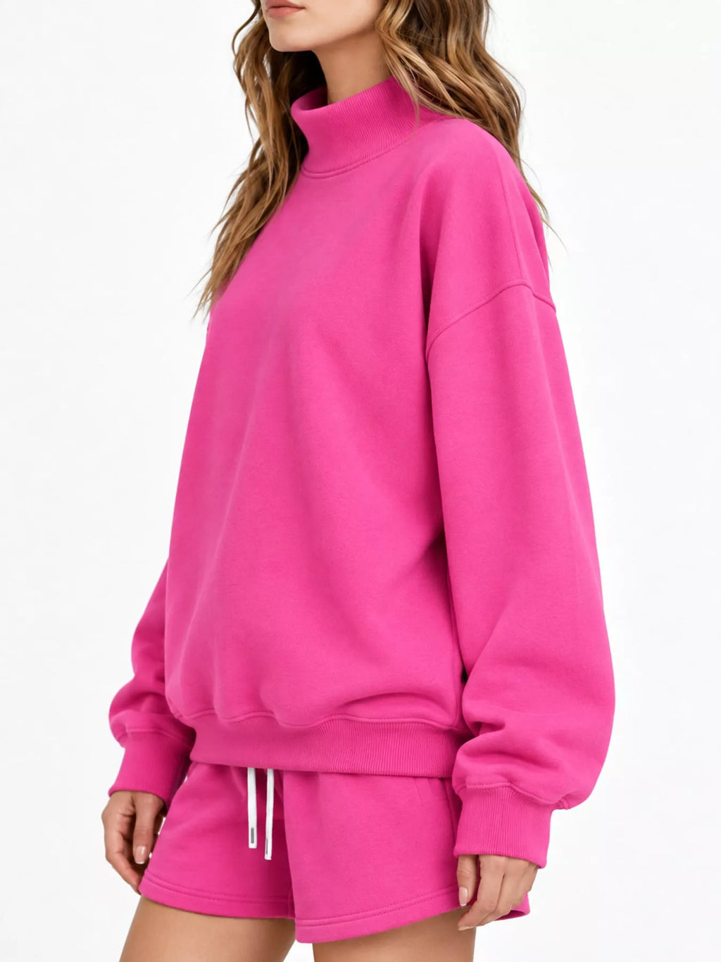 Hot pink oversized Dropped Shoulder Sweatshirt