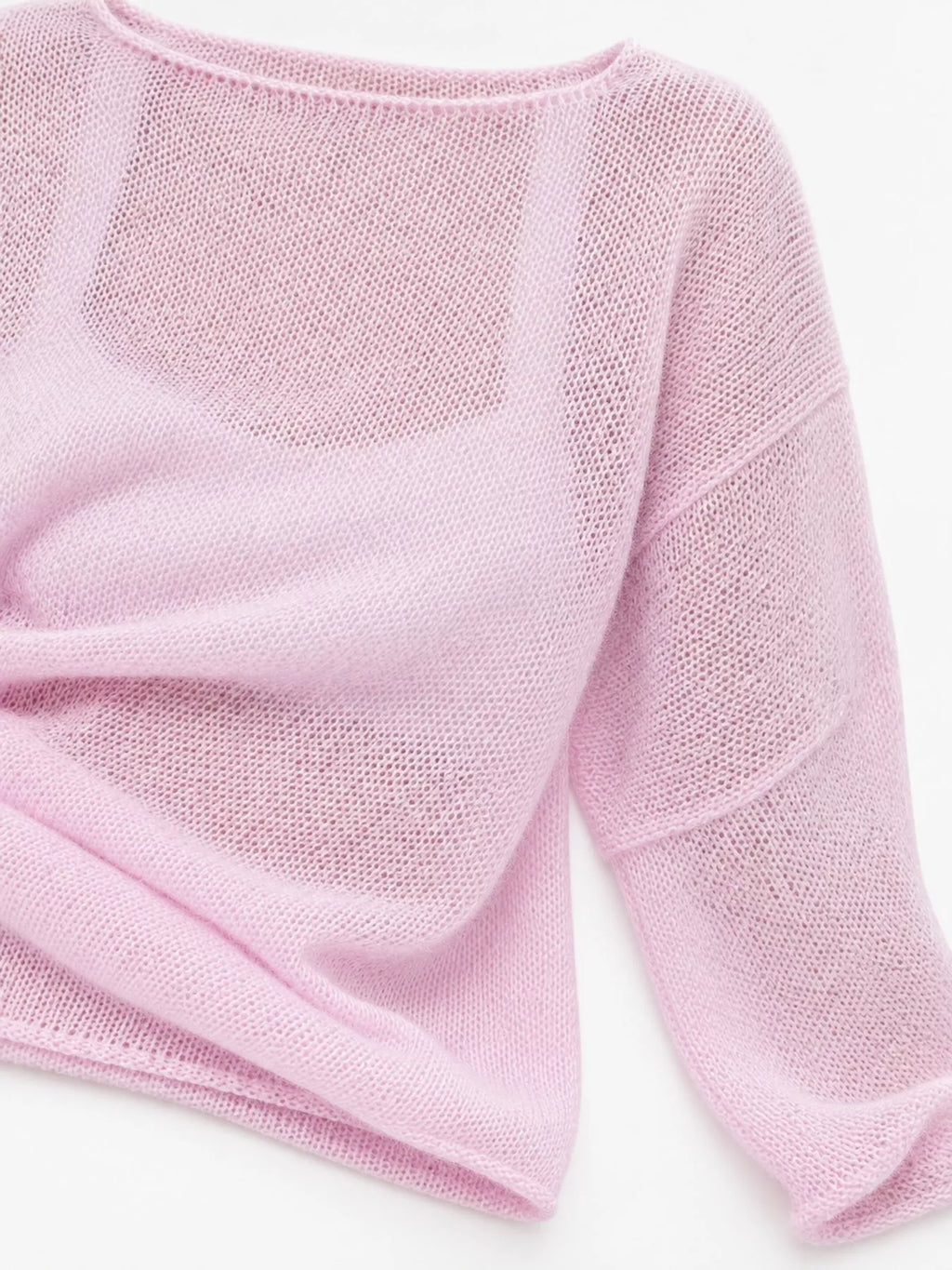 Pink sheer Lightweight Knit Top — detail view