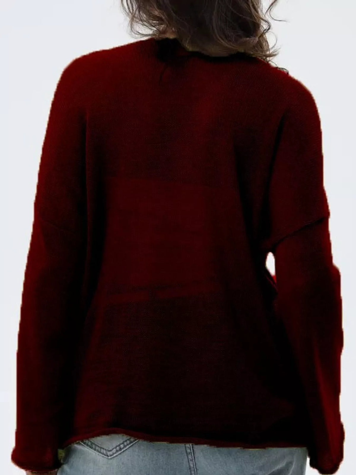 Burgundy sheer Lightweight Knit Top