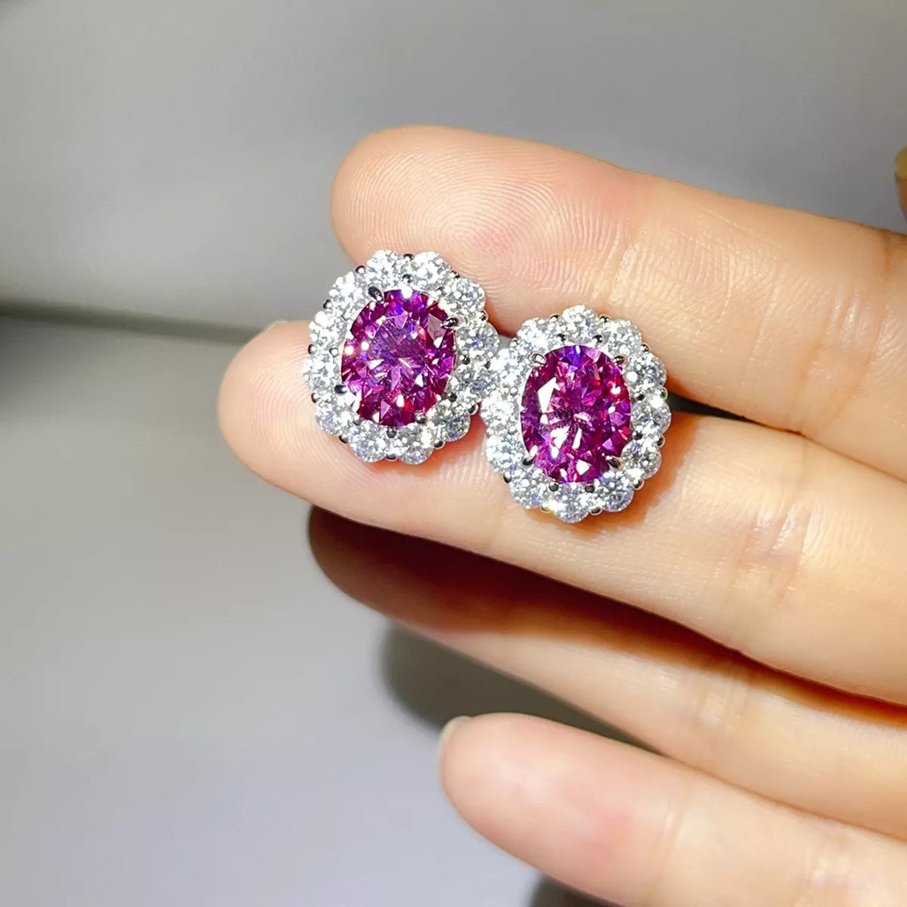 6 Carat 925 Sterling Silver Moissanite Stud Earrings