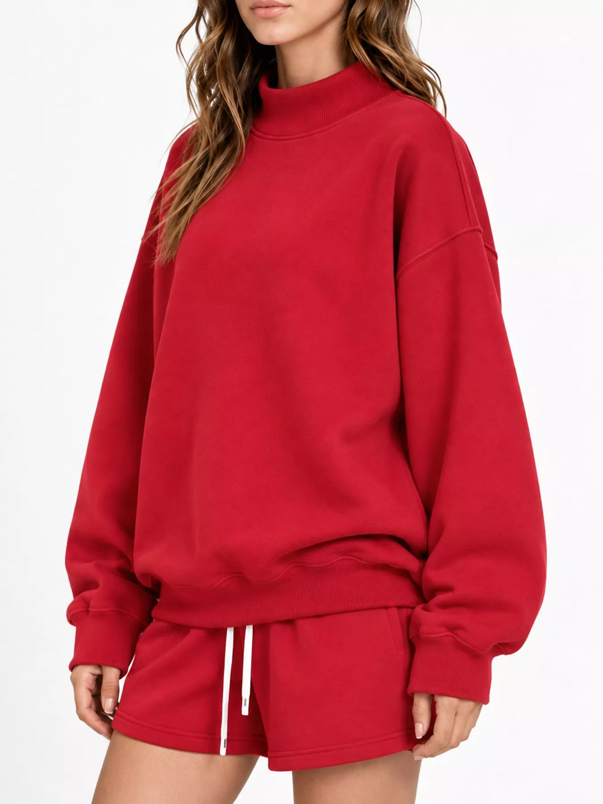 Red oversized Dropped Shoulder Sweatshirt