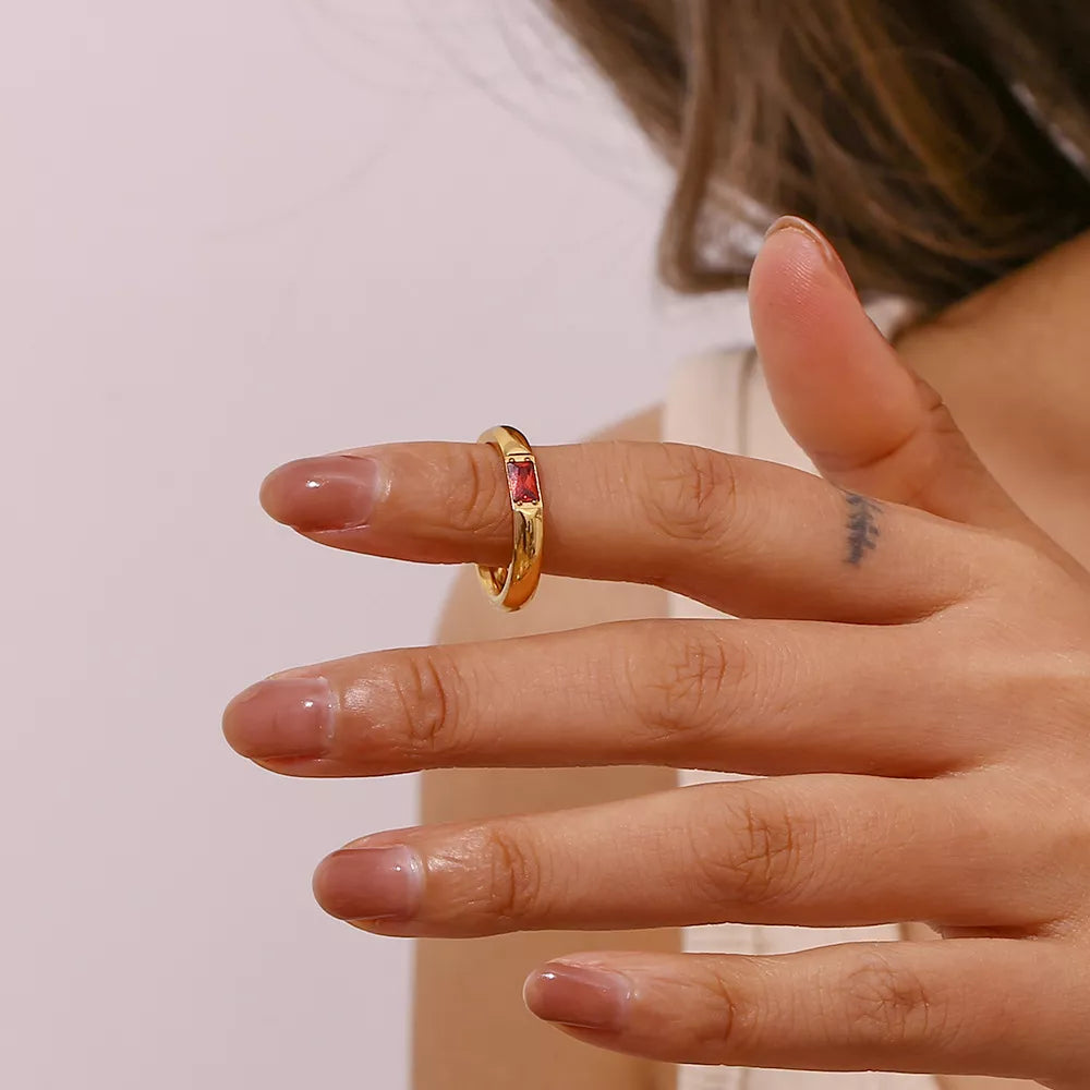 18K Gold-Plated Zircon Ring