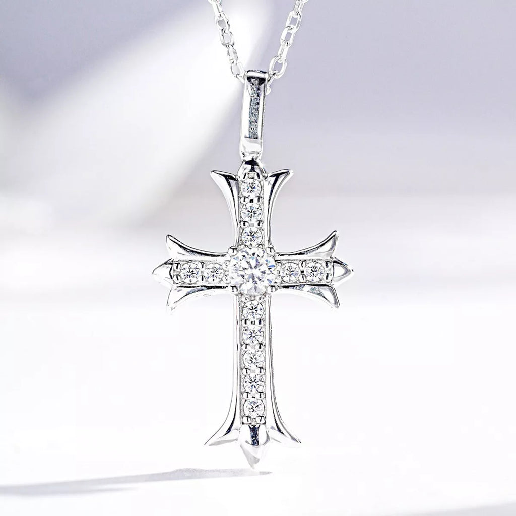 Cross-shaped back of the green rectangular pendant