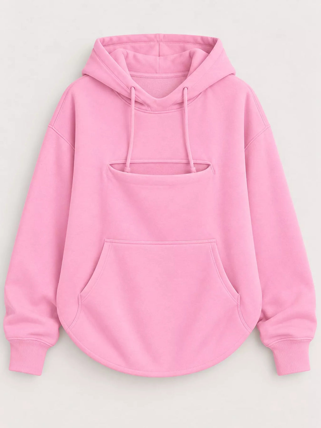 Pink cat Pouch Drawstring Hoodie