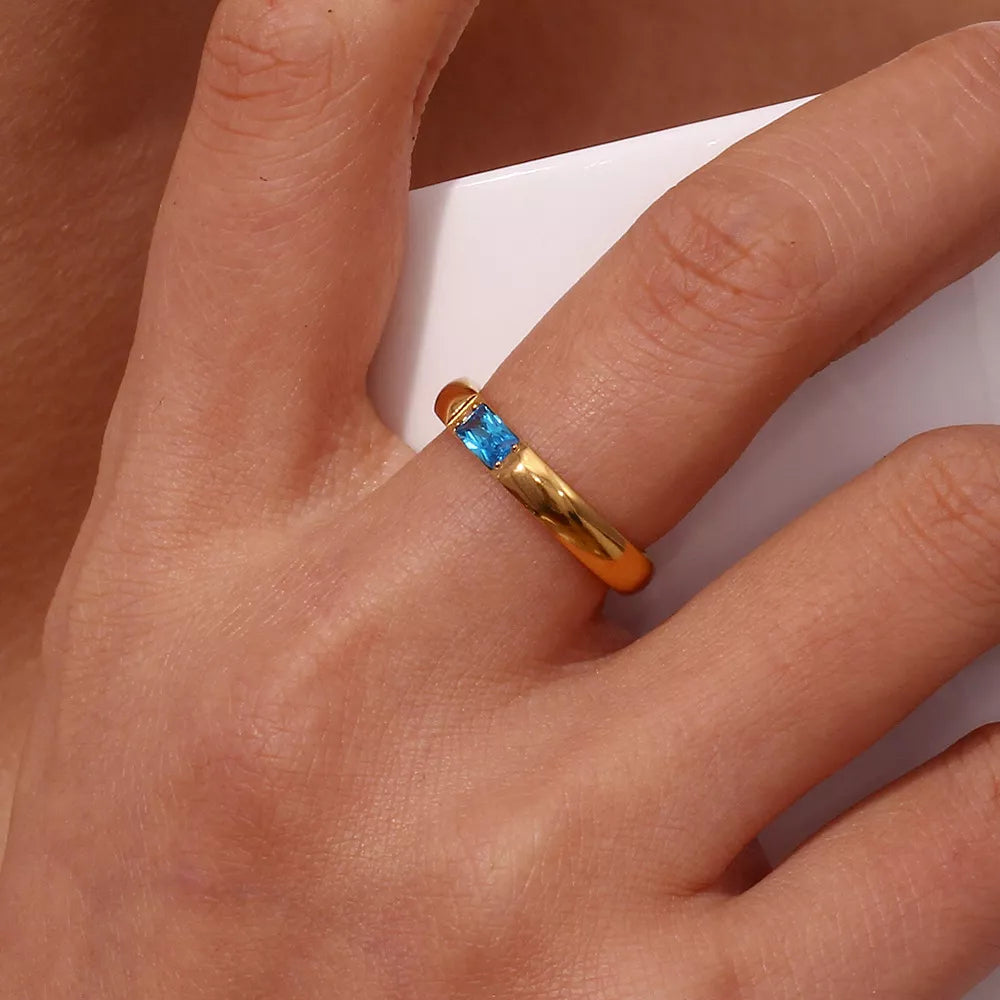 18K Gold-Plated Zircon Ring