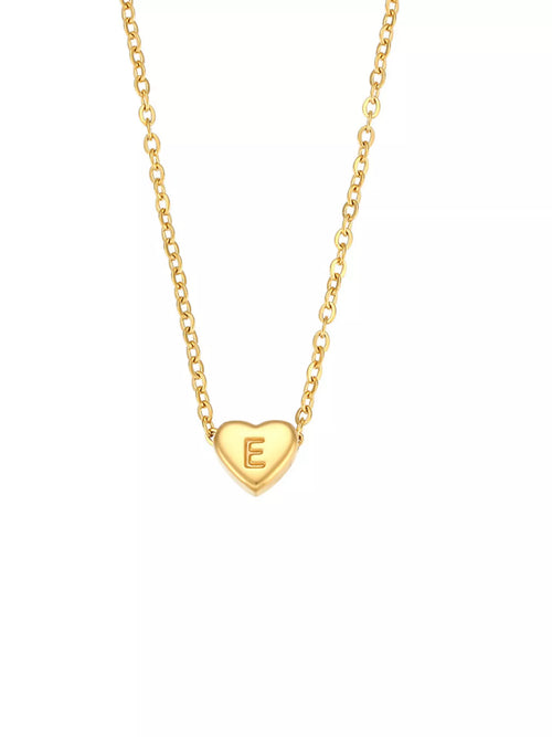 18K Gold-Plated Letter Heart Necklace
