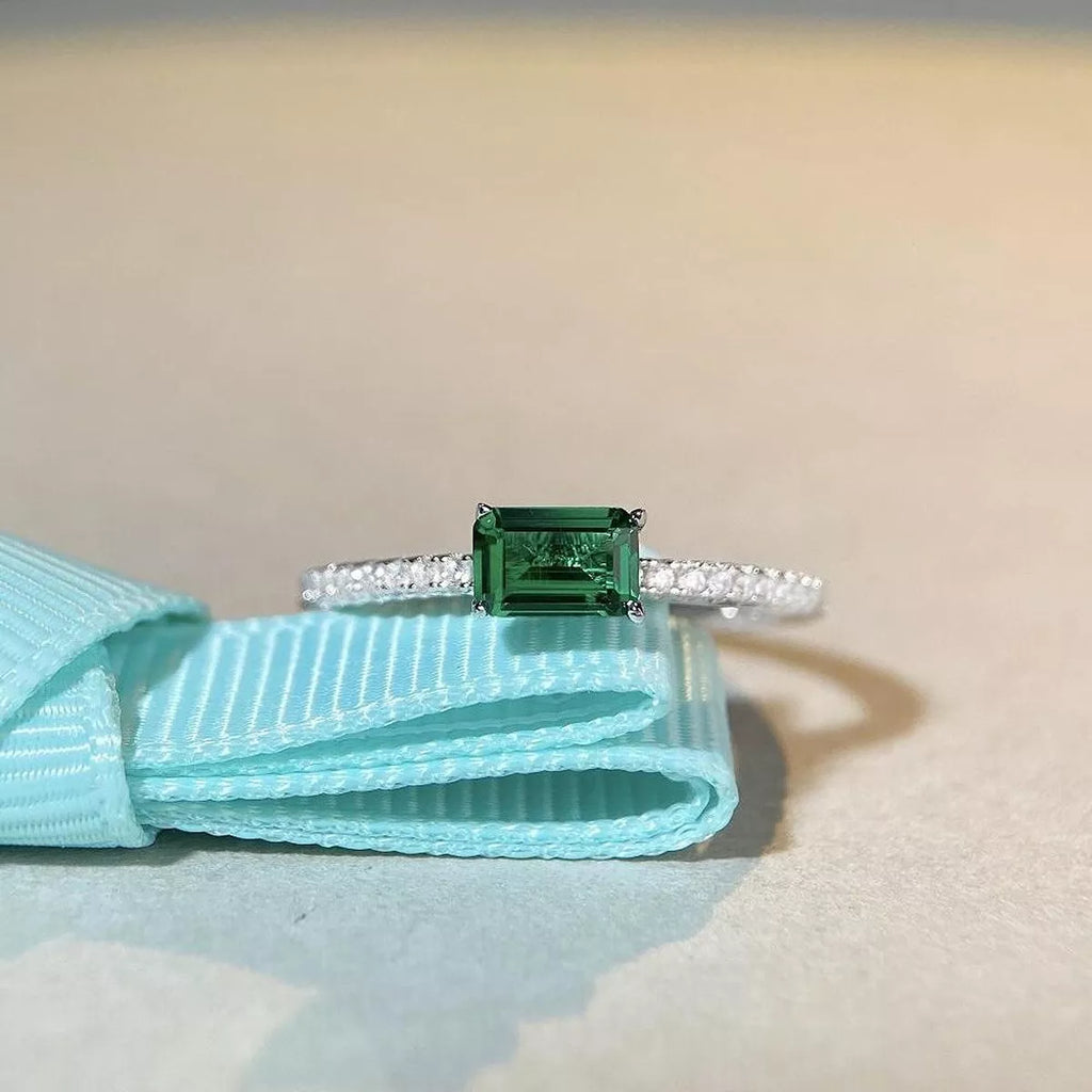 925 Sterling Silver Zircon Geometric Ring