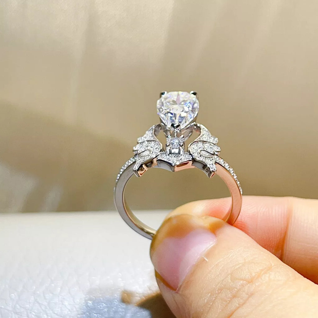 5 Carat 925 Sterling Silver Moissanite Teardrop Ring