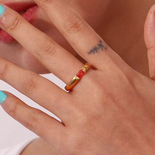 18K Gold-Plated Zircon Ring