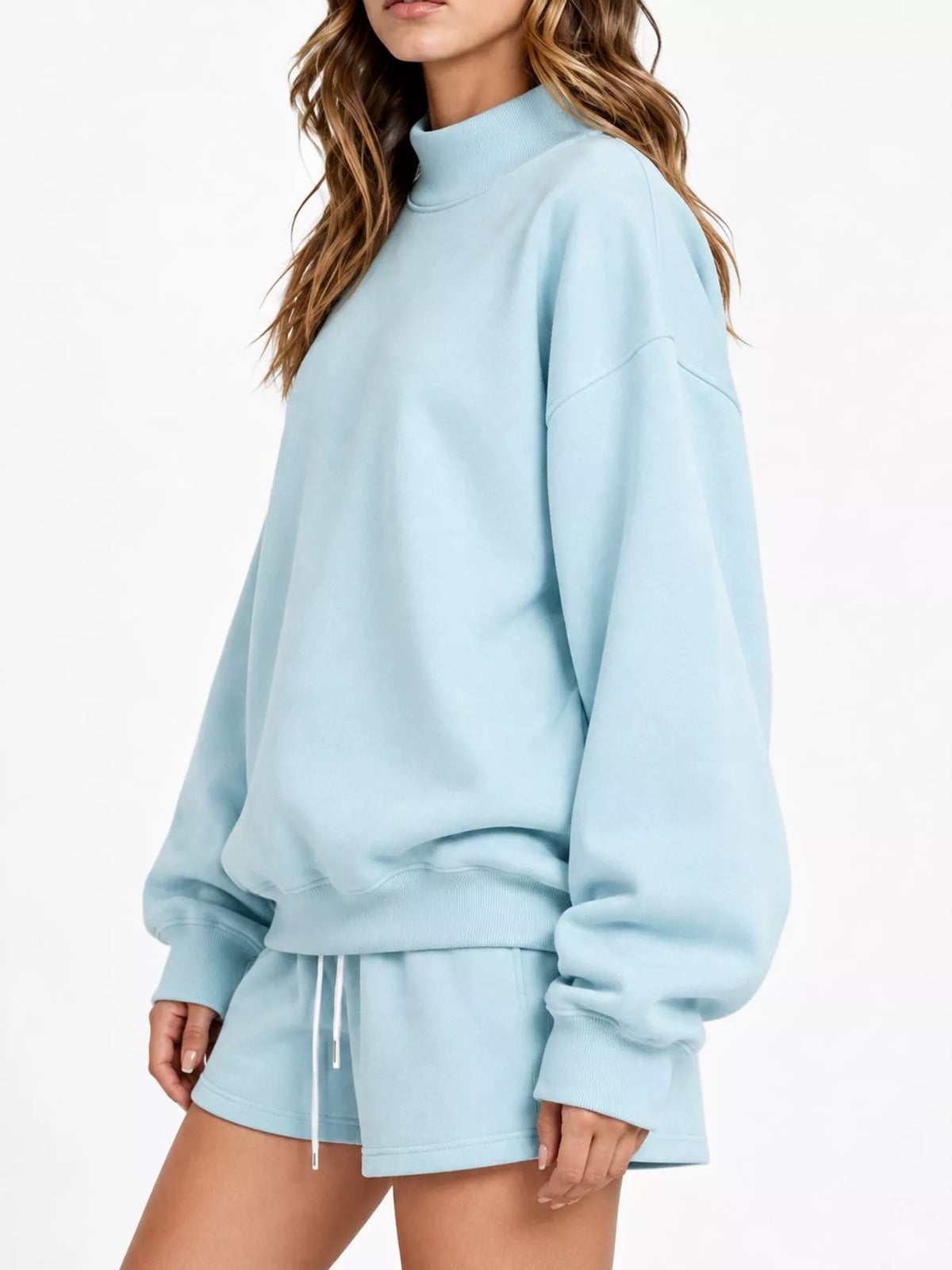 Light blue oversized Dropped Shoulder Sweatshirt