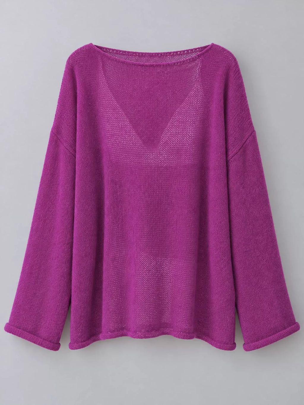 Purple sheer Lightweight Knit Top