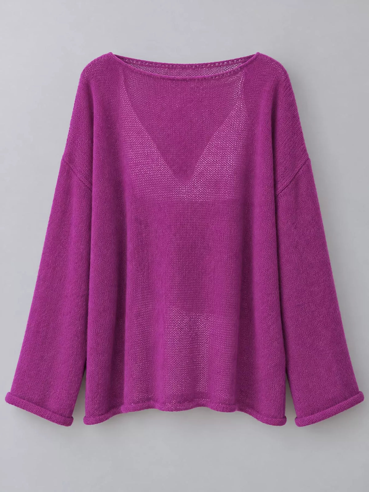 Purple sheer Lightweight Knit Top