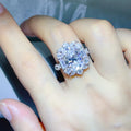 8 Carat 925 Sterling Silver Moissanite Ring