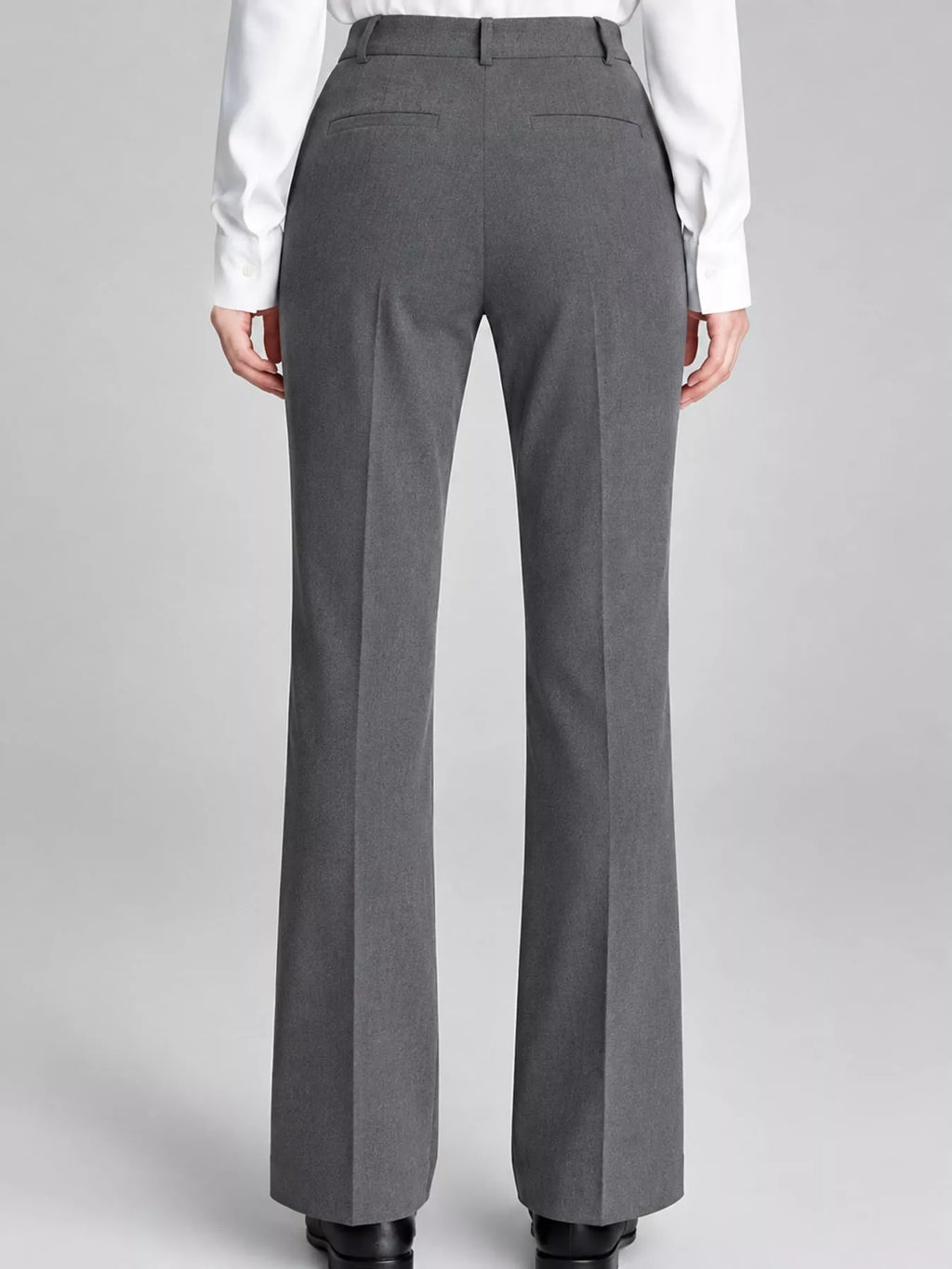 Gray high-Waisted Straight-Leg Pants