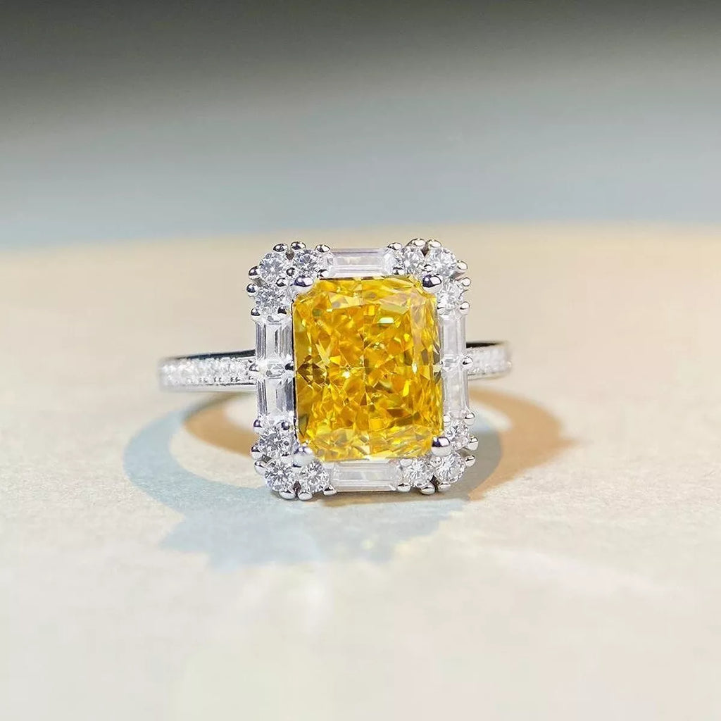 925 Sterling Silver Zircon Geometric Ring