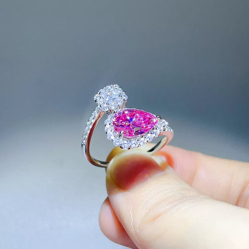 2 Carat Moissanite 925 Sterling Silver Bypass Ring