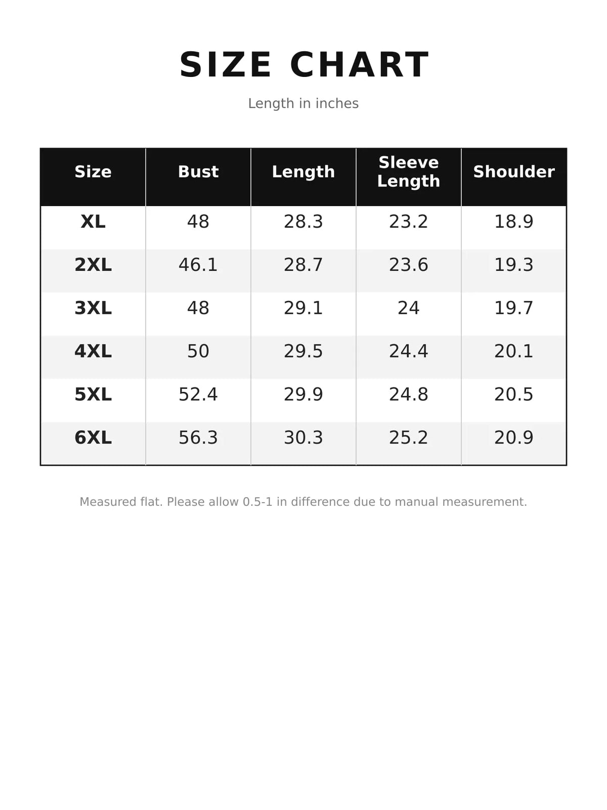 Size chart for textured waffle knit crew neck sweatshirt