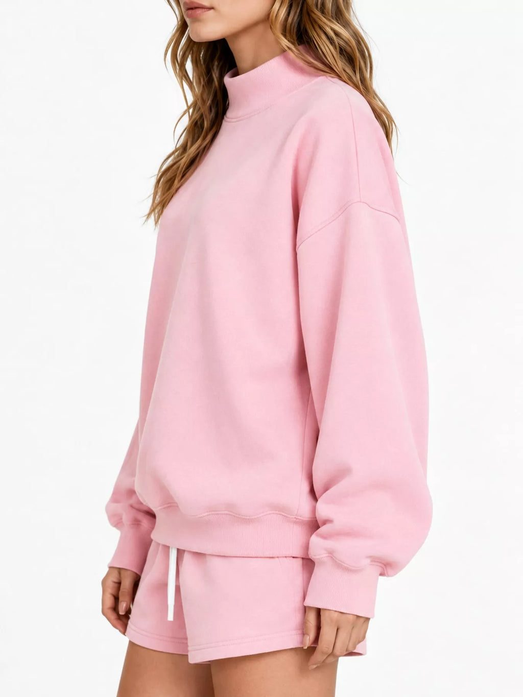 Pink oversized Dropped Shoulder Sweatshirt
