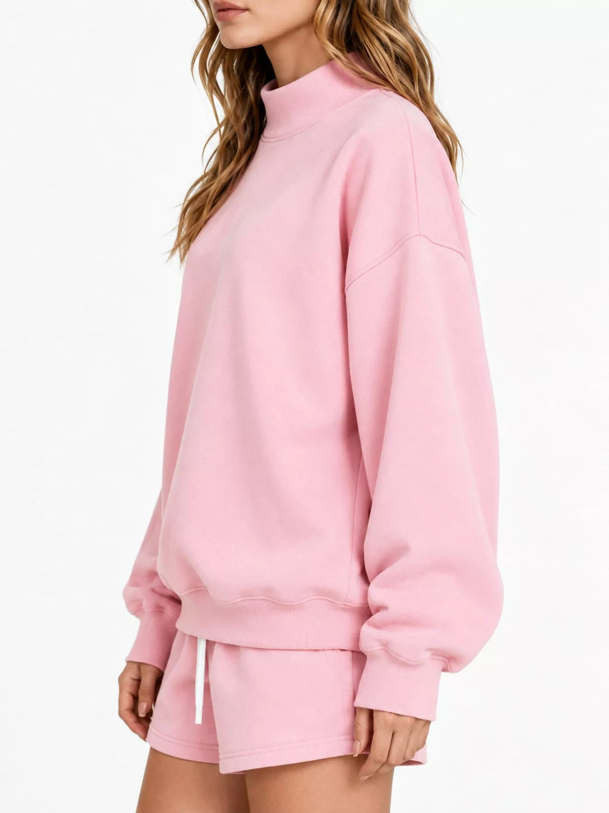 Pink oversized Dropped Shoulder Sweatshirt