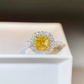 925 Sterling Silver Zircon Cushion Cut Ring