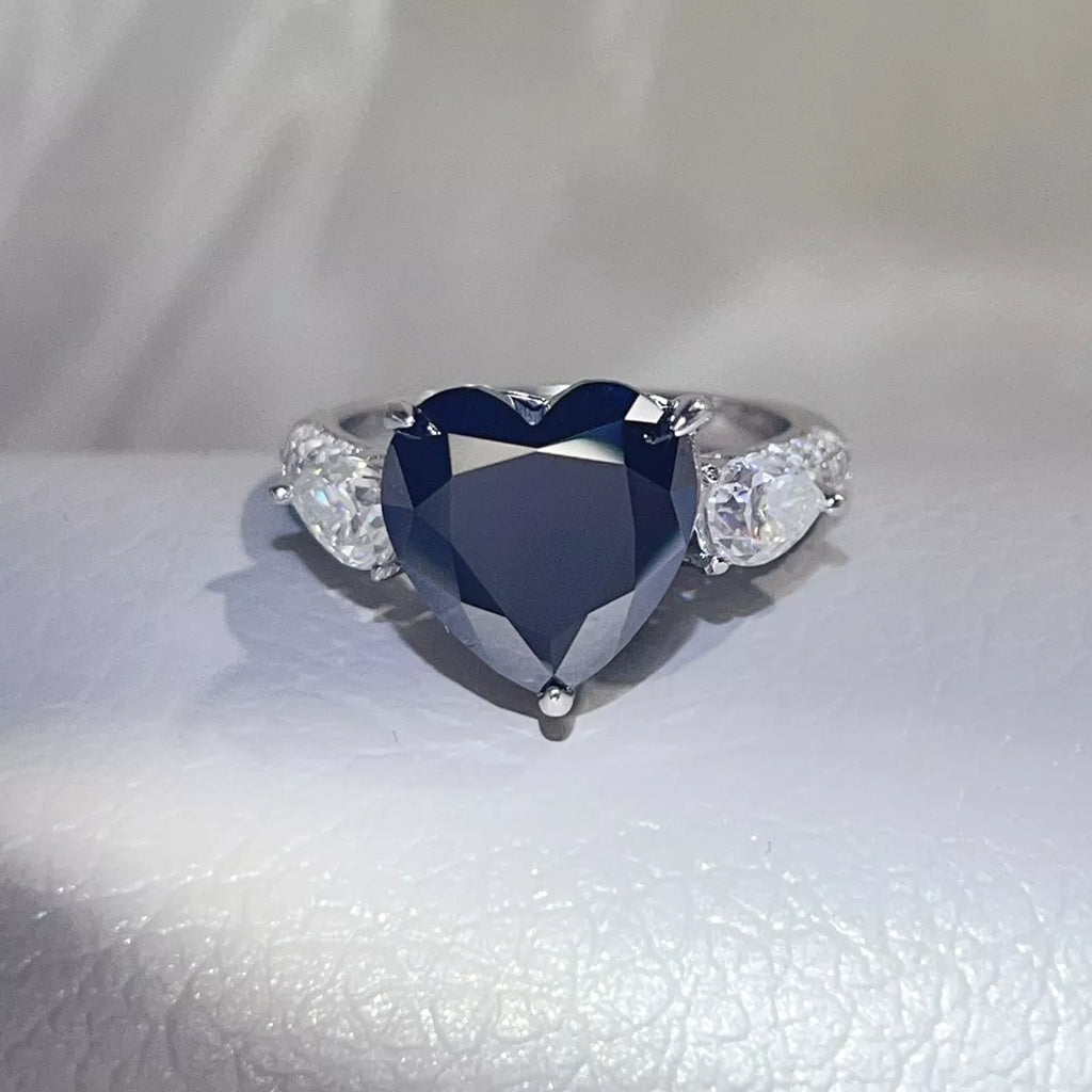 5 Carat 925 Sterling Silver Moissanite Heart Ring